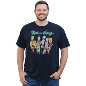 Adult swim Rick & morty navy blue short sleeve crew neck shirt xl